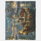 ブルドッグクリスマスフェスティバル航海 フリースブランケット (正面)