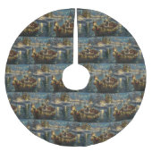 ブルドッグクリスマスフェスティバル航海 ブラッシュドポリエステルツリースカート (正面)