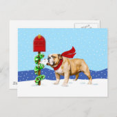 ブルドッグクリスマスホリデーメール シーズンポストカード (正面/裏面)