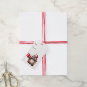 ブルドッグクリスマスラベル ギフトタグ (より糸付き)