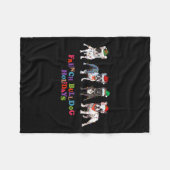 ブルドッグクリスマス2 フリースブランケット (正面(横))