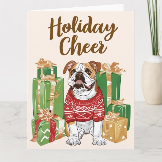ブルドッグクリスマス カード (正面)