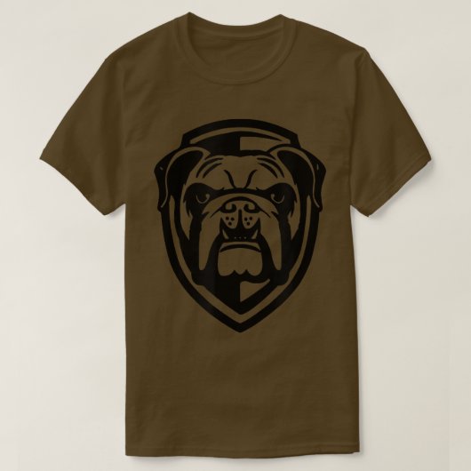 ブルドッグクレスト顔Tシャツ Tシャツ (デザイン正面)