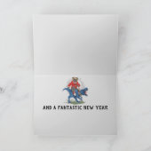 ブルドッグクールフランスのクリスマス シーズンカード (内部)