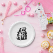 ブルドッググラフィティブルドッグアートブルドッグラバーブルドッグ ペーパープレート (パーティー)