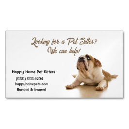 ブルドッグサドリーペットシッタードッグウォーカー マグネット名刺