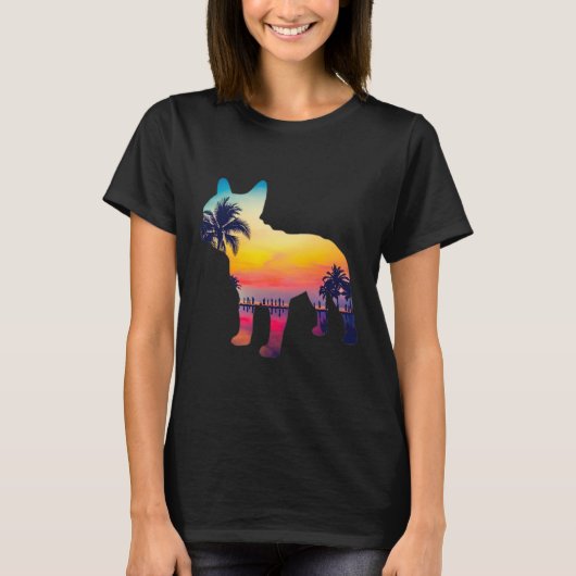 ブルドッグサンセットデザイン Tシャツ (正面)