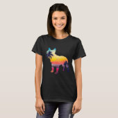 ブルドッグサンセットデザイン Tシャツ (正面フル)