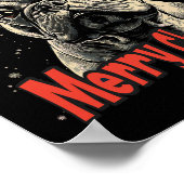 ブルドッグサンタハットメリークリスマスクリスマスドッグ恋人P ポスター (角)