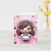 ブルドッグシュレット誕生日 カード (黄色い花)