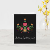 ブルドッグシュレット誕生日 カード (黄色い花)