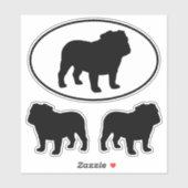 ブルドッグシルエットクールドッグビニールステッカーセット シール (シート)