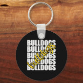 ブルドッグスイエロースクールスポーツファンチームスピリット キーホルダー (正面)