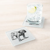 ブルドッグスケッチ ガラスコースター (アングル)