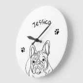 ブルドッグスタイリッシュミニマル主義者 ラージ壁時計 (傾斜)