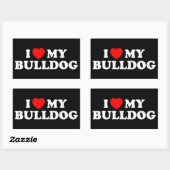 ブルドッグステッカーが大好き 長方形シール (シート)