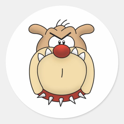 ブルドッグステッカー ラウンドシール (正面)