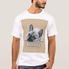 ブルドッグストロングフェイスデザイン Tシャツ