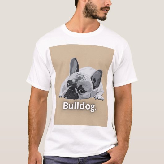 ブルドッグストロングフェイスデザイン Tシャツ (正面)