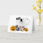 ブルドッグスハロウィーングリーティングカード カード (黄色い花)