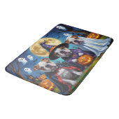 ブルドッグスパンプキンハロウィンおもしろい バスマット (アングル)