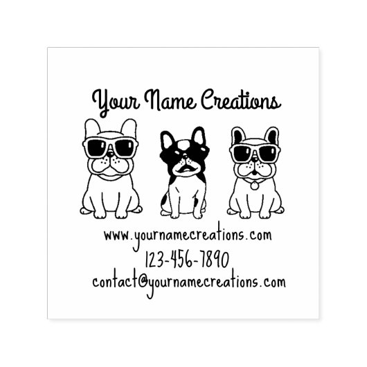 ブルドッグスフランスのサングラス セルフインキングスタンプ (デザイン)