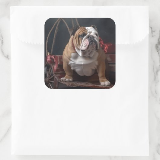 ブルドッグスワイスリーのクリスマスデコール スクエアシール (バッグ)