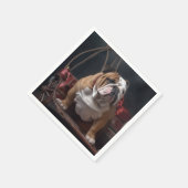 ブルドッグスワイスリーのクリスマスデコール スタンダードカクテルナプキン (角)