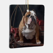 ブルドッグスワイスリーのクリスマスデコール セラミックオーナメント (右)