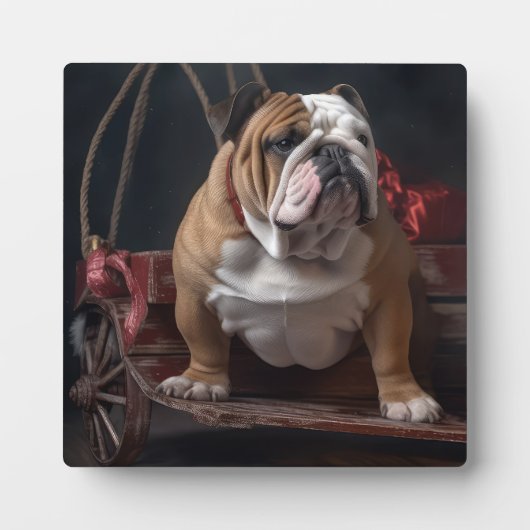 ブルドッグスワイスリーのクリスマスデコール フォトプラーク (正面)