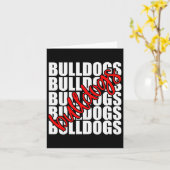 ブルドッグス レッド スクール スポーツ ファン チーム スピリット カード (黄色い花)