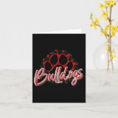 ブルドッグズレッドブラックチータースクールスポーツファンチーム カード (黄色い花)