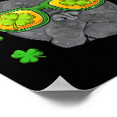 ブルドッグセントパトリックの日フレンチエ恋人メンズ女性 ポスター (角)