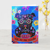 ブルドッグディアデロスムエルト絵画ズ カード (黄色い花)