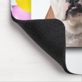 ブルドッグドッグとカラフルバルーン誕生日テーマ マウスパッド (コーナー)