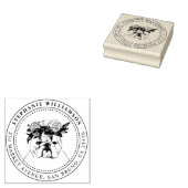 ブルドッグドッグイラストレーション名&差出人住所 ラバースタンプ (押印)