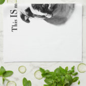 ブルドッグハッピー顔 キッチンタオル (折り畳み)