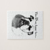 ブルドッグハッピー顔 ジグソーパズル (横)