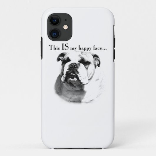ブルドッグハッピー顔 Case-Mate iPhoneケース (裏面)