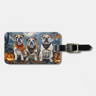 ブルドッグハロウィン不気味 ラゲッジタグ