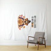 ブルドッグハロウィーンのコスチューム私のブルドッグは私のブーDo タペストリー (インサイチュ(横))