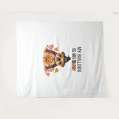 ブルドッグハロウィーンのコスチューム私のブルドッグは私のブーDo タペストリー (正面(横))