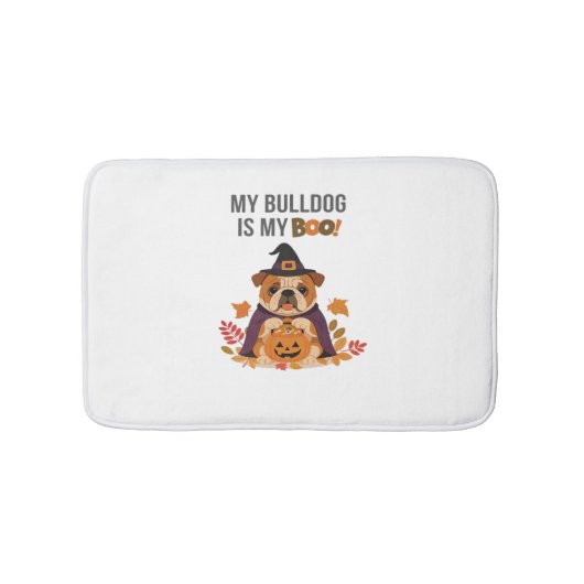 ブルドッグハロウィーンのコスチューム私のブルドッグは私のブーDo バスマット (正面)