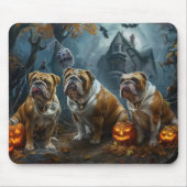 ブルドッグハロウィーンの夜のドギー喜び マウスパッド (正面)