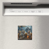 ブルドッグハロウィーンの夜のドギー喜び マグネット (インサイチュ (食洗機))