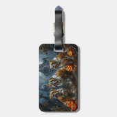 ブルドッグハロウィーンの夜のドギー喜び ラゲッジタグ (裏面縦)