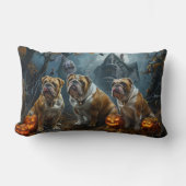 ブルドッグハロウィーンの夜のドギー喜び ランバークッション (正面)