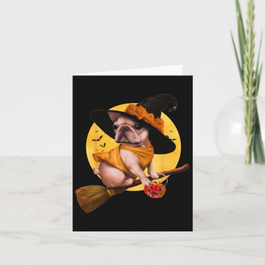 ブルドッグハロウィーン仮装メンズウィメンズキッズドッグ1 カード (正面)