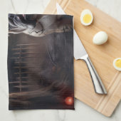 ブルドッグハロウィーン怖い キッチンタオル (四つ折り)