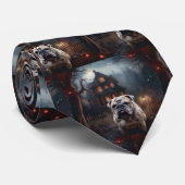 ブルドッグハロウィーン怖い ネクタイ (ロール)